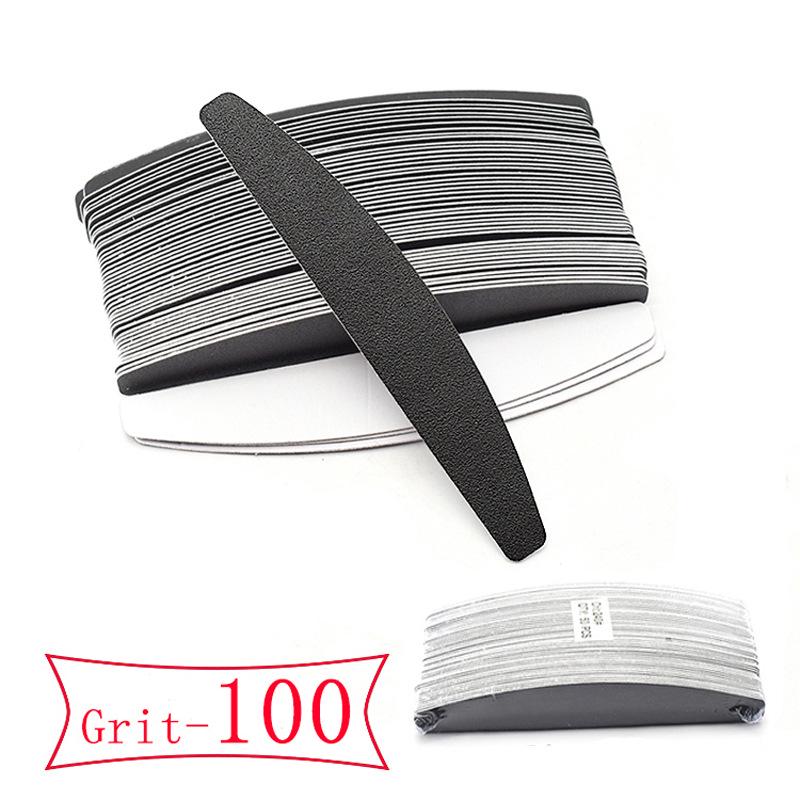 Tearable Gray-White Sanding Sheets: Replaceable Half-Moon Nail File with Stainless Steel Core for Shaping and Nail Art