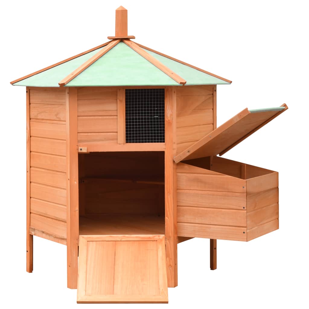 Chicken Coop 126 x 117 x 125 cm Pine and Spruce Wood