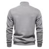 Men's Winter Solid Color Stand Collar Half Zipper Slim Fit Knit Long Sleeve Top