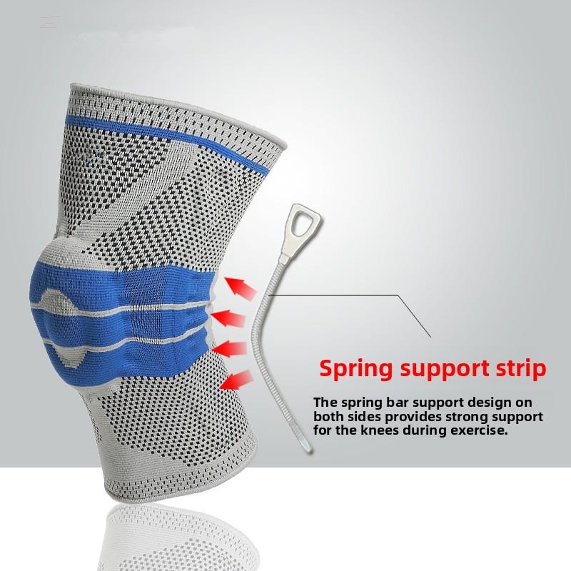 Knitted spring knee pads, basketball, soccer, running, fitness, mountaineering, spandex, silicone knee pads