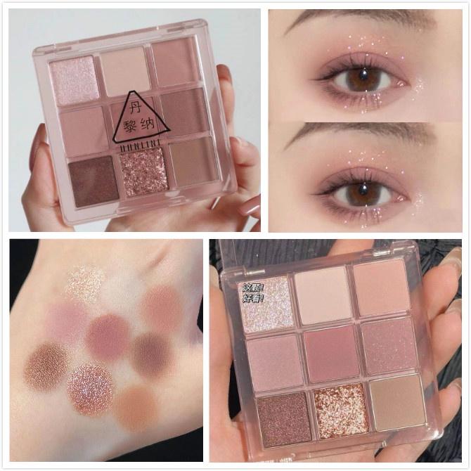 9 цветных теней для век, блестящая пудра, матовая косметичка Earth Color, долговечная водонепроницаемая и устойчивая к поту студенческая косметика, косметические товары