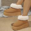 Fashion Women Boots 2025 New Fashion Snow Boots Women Winter Thick Bottomed Comfortable Platform Shoes Versatile Slip-On Ankle Boots