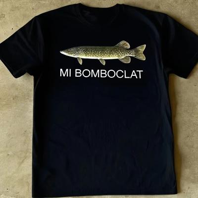 Мужские хлопковые футболки с принтом «Рыба Bomboclat», модные повседневные топы с коротким рукавом и круглым вырезом, спортивные, для улицы, унисекс