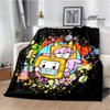 Lankybox Foxy Boxy cute Printed blanket picnic blanket Flannel Warm blanket Soft Cozy Blanket Home travel blanket Birthday Gift