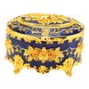 Vintage Round Jewelry Trinket Box Gold Small Earrings Necklace Storage Box Vintage Round Jewelry