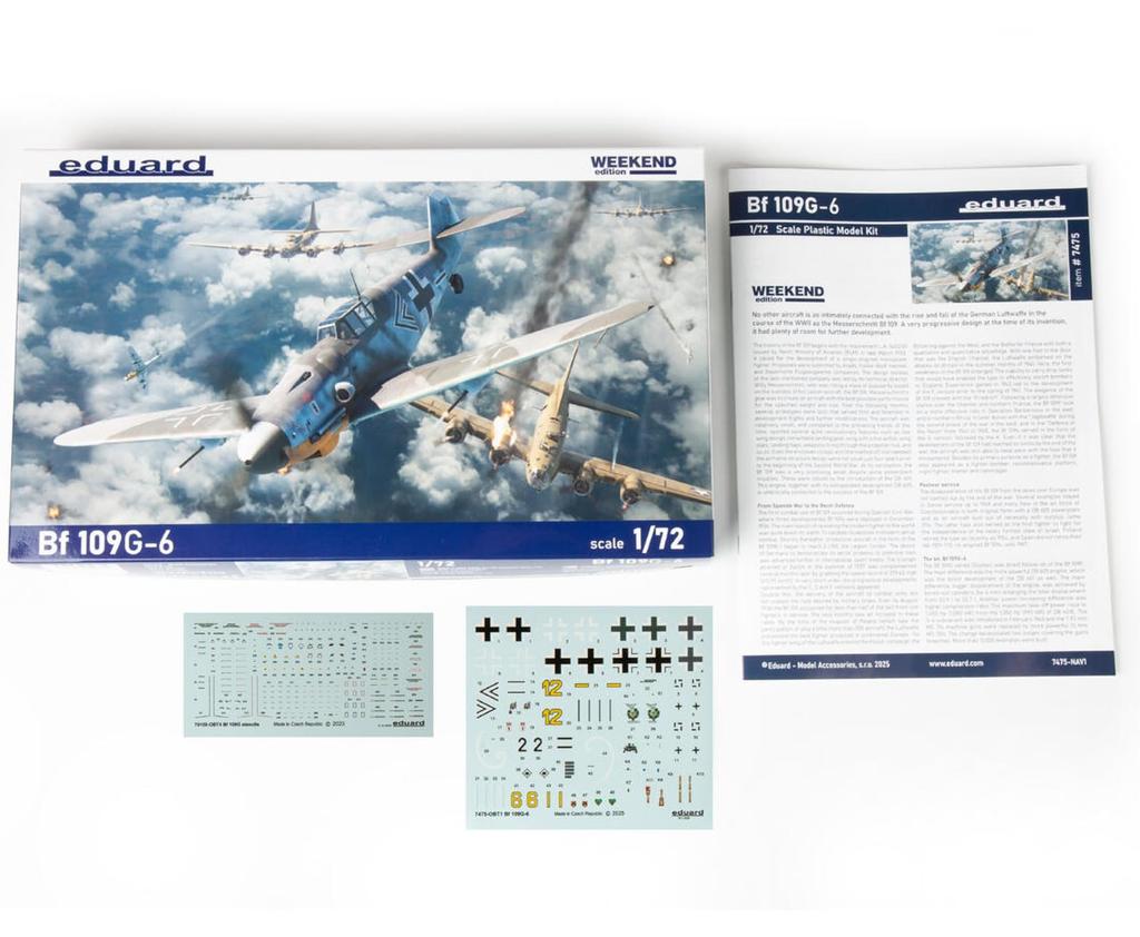 Eduard 1/72 Weekend Edition Bf109G-6 Plastic Model Kit EDU7475 (Airplane)