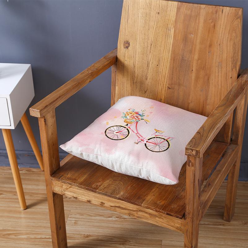 Flower and Grass Bicycle Pillow Cover for Home Ins Nordic Pillow Photo Small Fresh Cushion