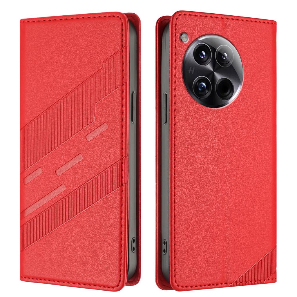 For OnePlus 12 5G Phone Cases Punk Style Imprinted Wallet Stand Leather Cover