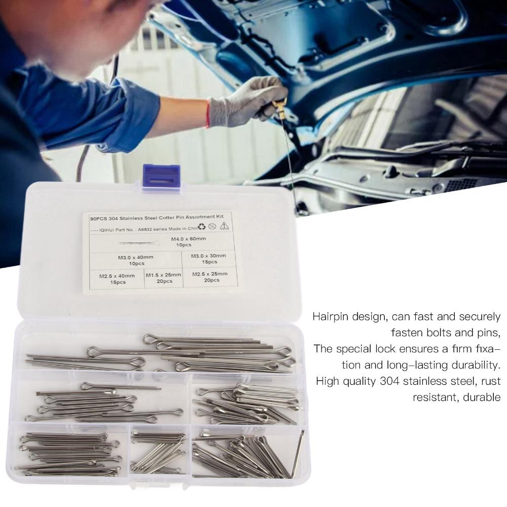 90PCS Hairpin Style Cotter Pin 6 Sizes Locking Pin New Hairpin Cotter  Automotive Repair