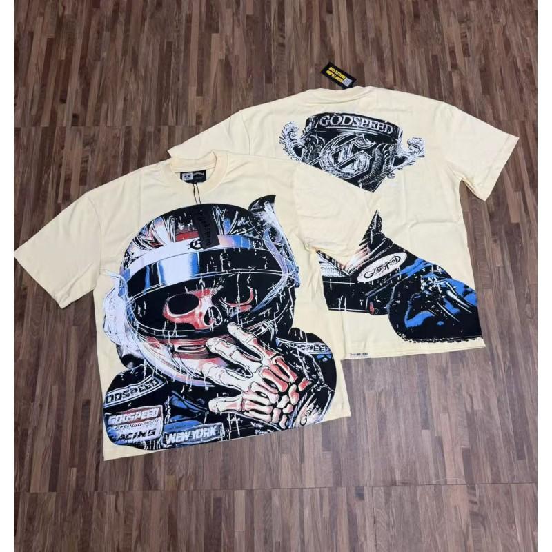 2025 Unisex Loose Fit Graphic Tee Hip Hop Streetwear Cotton T-Shirt Couples