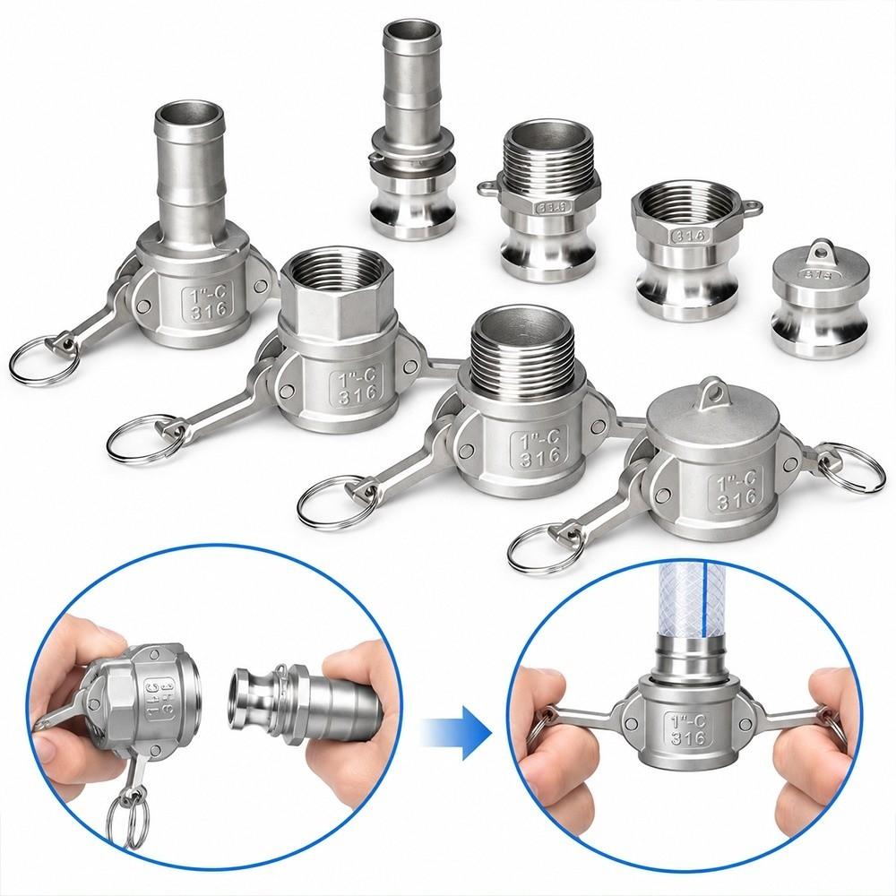 Ferrule Connection Camlock Coupling Thread Adapter for Water Oil Pump Pipe Systems