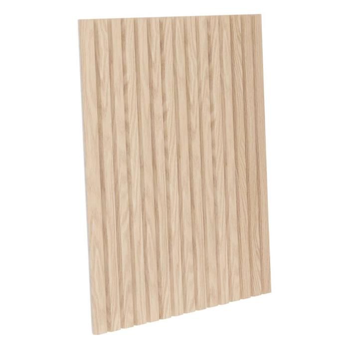 Panneau décoratif tasseaux bois Colva - 60 x 60 x 2,1 cm - Effet Chêne Clair fond Greige