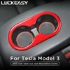 LUCKEASY For Tesla Model 3 2017- Car Accessories ABS Decorate Cover Car ABS Rear Seat Cup Slot Decorative Patch