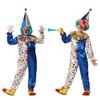 Clown Costume - ATOSA - Blue with Colorful Polka Dots - Hat and Jumpsuit - For Children 10-12 Years Old - Unisex
