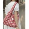 Tooxika Fashion Large Capacity Underarm Bag Woolen Plaid Tote Bag Shoulder Bag