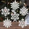 12pcs/set Plastic Christmas Artificial Snowflake XmasTree Hanging Ornament  Xmas Gift