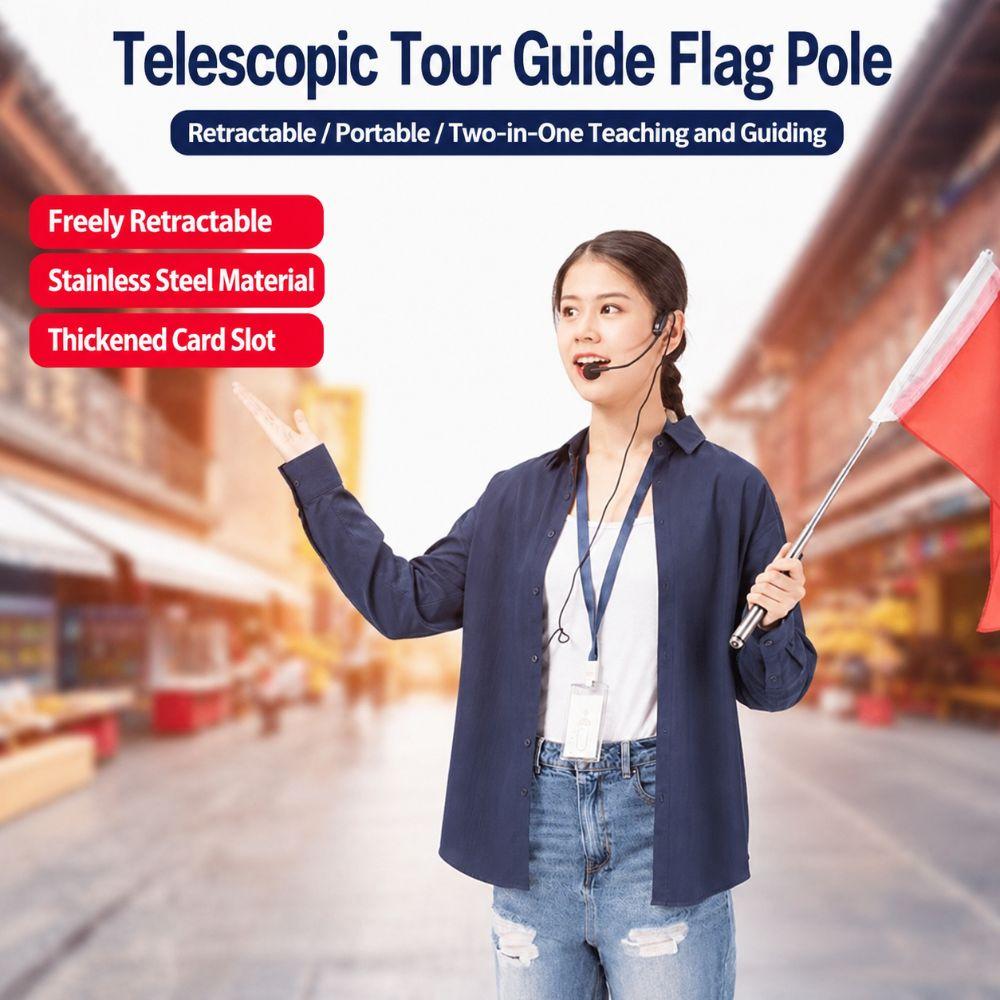 Extendable Telescopic Flagpole 1/1.2/1.6/2.0/3.0m Handheld Flag Pole School Office Supplies