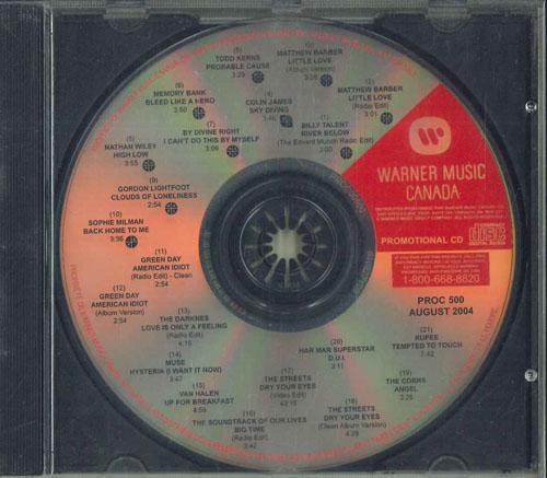 CD РАЗЛИЧНЫЕ Warner Music Canada Август 2004 V PROC500 WARNER MUSIC CA 2004 Канада Рок Б/у