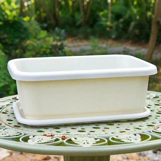 Прямоугольный цветочный ящик с сетчатым дном, цветочный горшок с поддоном, многоразовое балконное кашпо