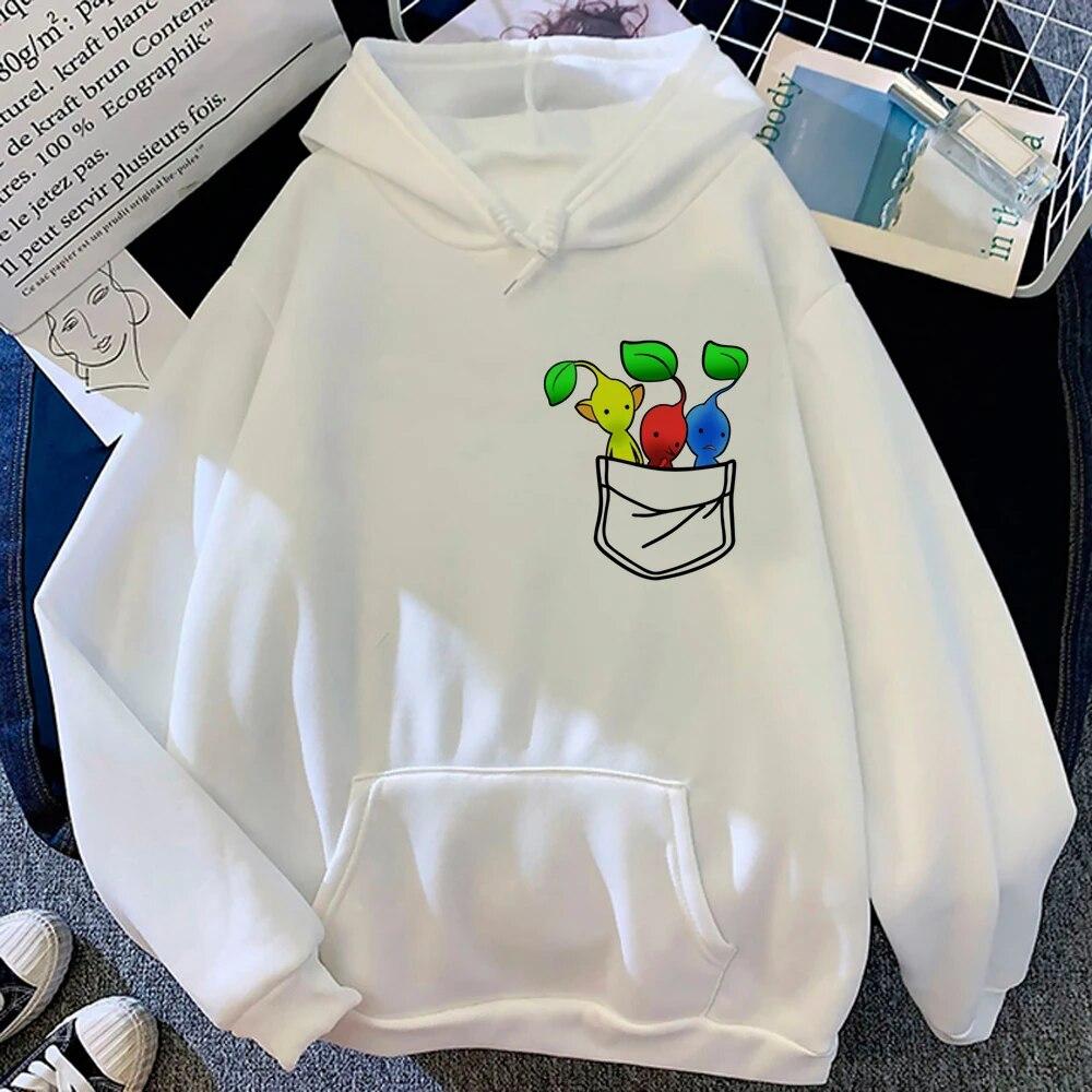 Pikmin толстовки женские эстетические пот y2k флисовый винтажный капюшон женская готическая одежда унисекс