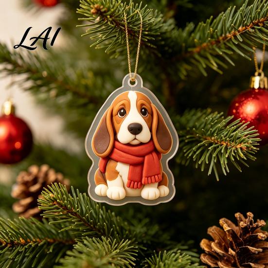 Dog Lover Box 2026 Advent Calendar 24-Days Christmas Countdown Calendar with 24 Festive Puppy Ornament 2D Acrylic Cartoon Pendants for Lovers,