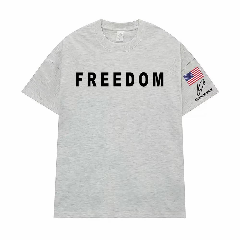 Justice for Charlie Kirk Freedom Signature Graphic T Shirt Unisex Women Fashion Vintage Gothic Tshirt High Quality pure Cotton Tee