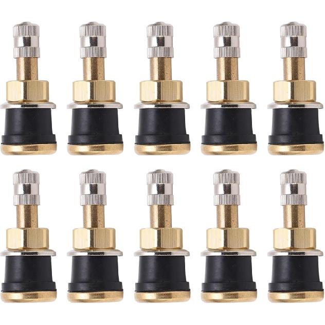 Acouto valve stem, Brass Valve Stem,10 Pcs Brass Valve Stem TR501 High Strength Tubeless Truck Valve Stem for 0.625in Valve Holes