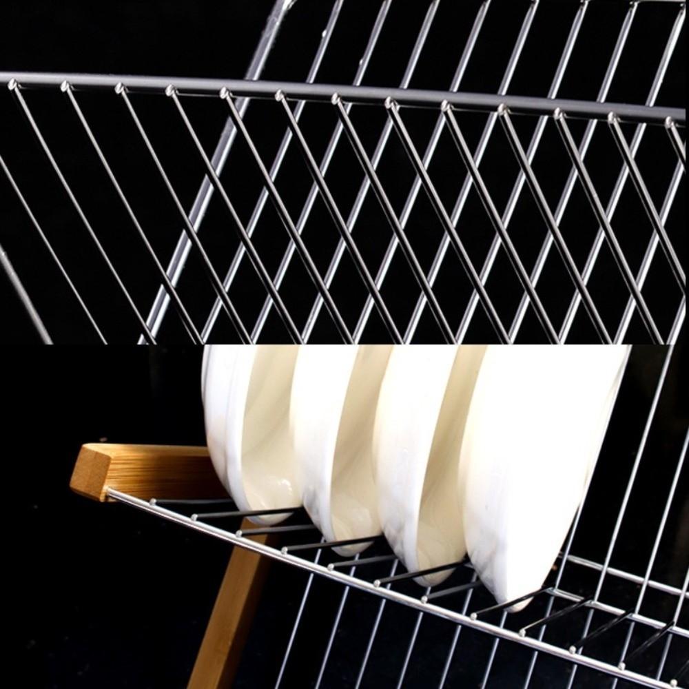 Foldable Bamboo Drain Rack Bamboo Kitchen Storage Organizer New Foldable Dish Rack For Kitchen