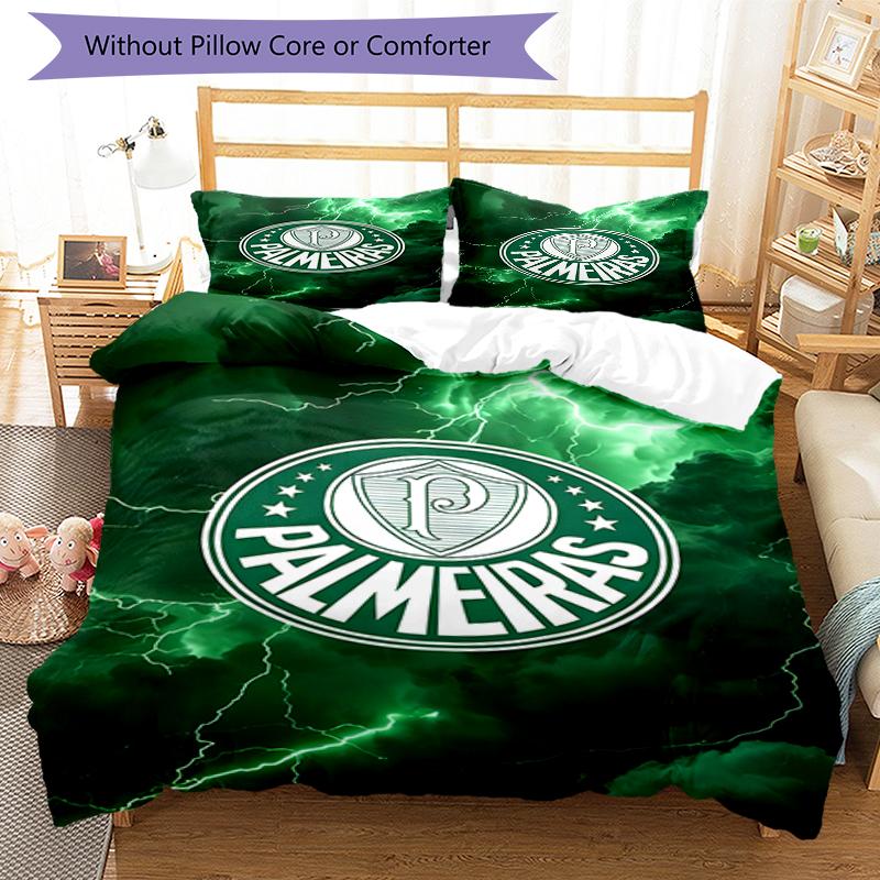 3pcs Football Team (30) Design Cover Set - HD Printed Bedding with 1 Cover and 2 Pillowcases - Perfect for Home and Dorm Decor