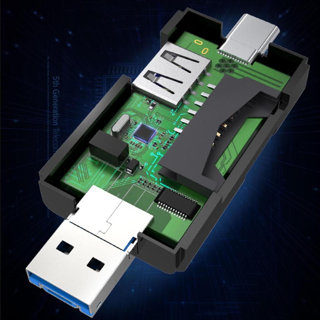 Многофункциональное устройство чтения карт USB 3.0 Type-C с OTG 2.0 для телефона и компьютера Android, поддержка дисков SD/TF/U