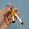 Handmade Knitted Cigarette Keychain Creative Key Chain Charm Pendant Bag Car Keys Jewelry Accessories Gift DIY Earrings Necklace