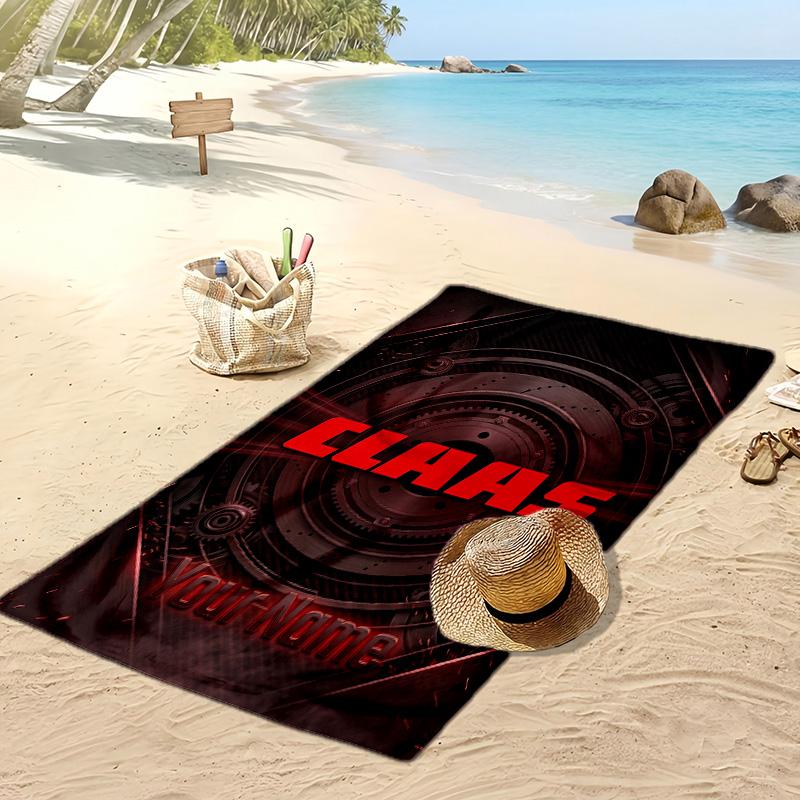 CLAAS Custom Beach Towel, Print Your Name Text Lightweight Absorbent Towel for Swimming Travel