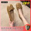 Gentle Soft-soled Women's Flat-bottomed Versatile Bow Soft-soled Women's Shallow Mouth One-pedal Shoes Are Not Tired Women's Shoes