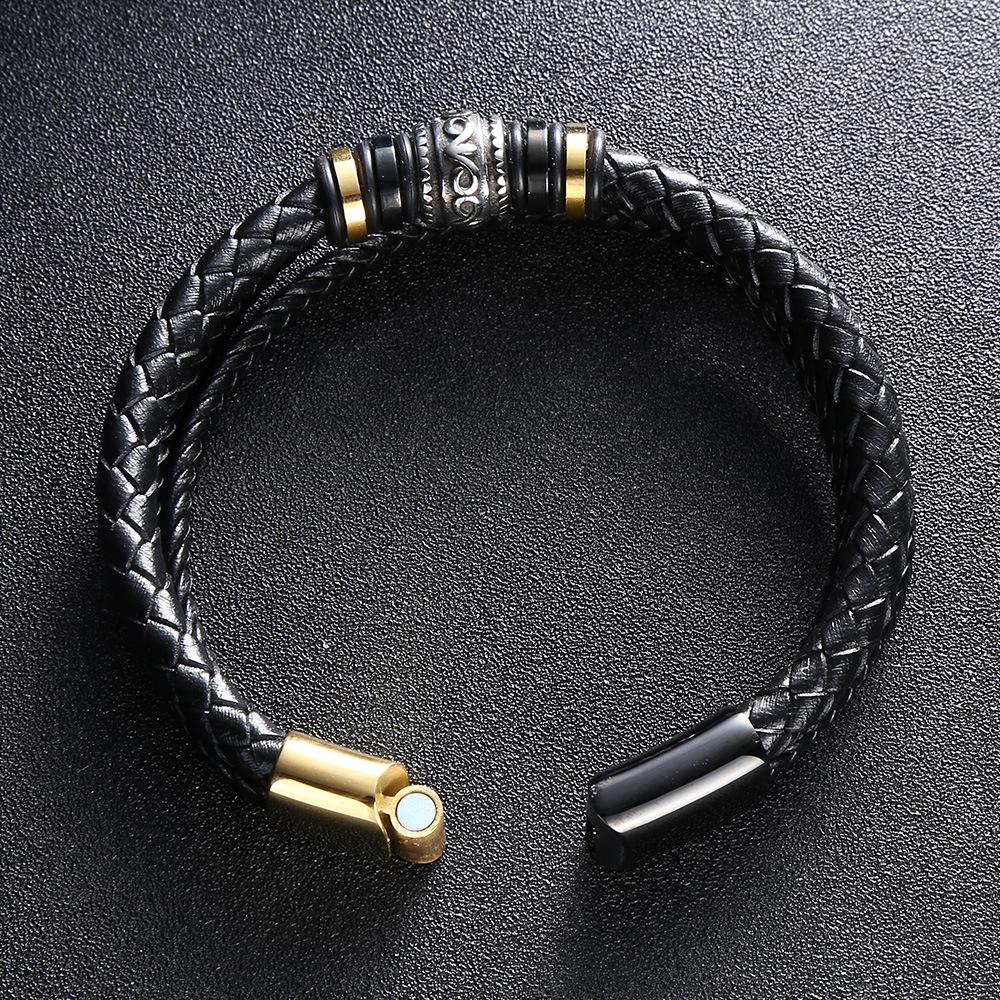 Многослойный плетеный браслет из стальной пряжки из кожи, плетеный браслет для мужчин и мальчиков, винтажные ювелирные изделия, подарки