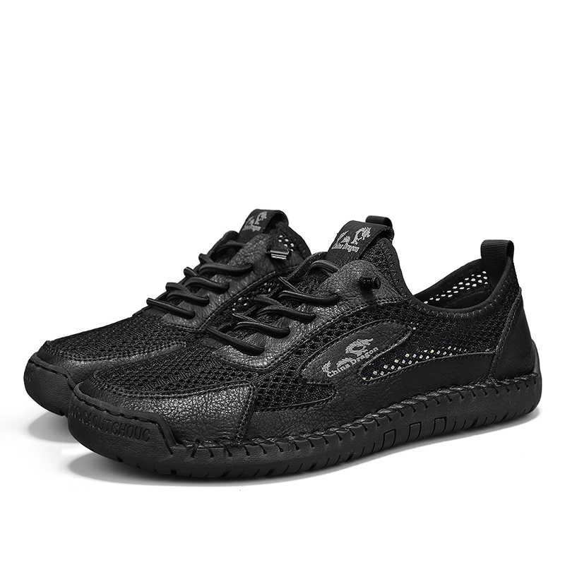 Fashion Lace Up Perforated Men's Boots Sneakers Flat Sole Shoes Men High Sneakers Sports Skor New Fast Pro Low Offer Famous Brand