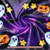 Stars Home Pumpkins Halloween Theme Banner, Purple Polyester Backdrop for Wall Hanging & Photo Booth