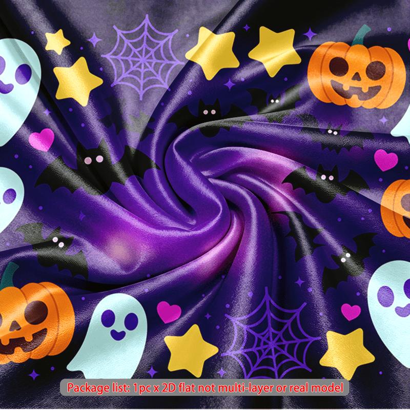 Stars Home Pumpkins Halloween Theme Banner, Purple Polyester Backdrop for Wall Hanging & Photo Booth