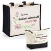 Duo cabas jute et trousse Assistante Administratif d'exception Cadeau Anniversaire Noël | Sac courses Pochette Maquillage Shopping