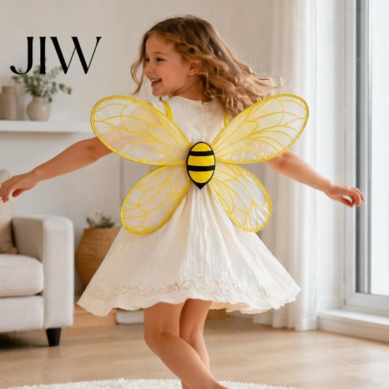 Cute Fairy Wings for Girls Bee Wing Kids, Honey Festival Costume, Princess Dress Costume Kids Up Accessory Toddler Pretend Play, Halloween