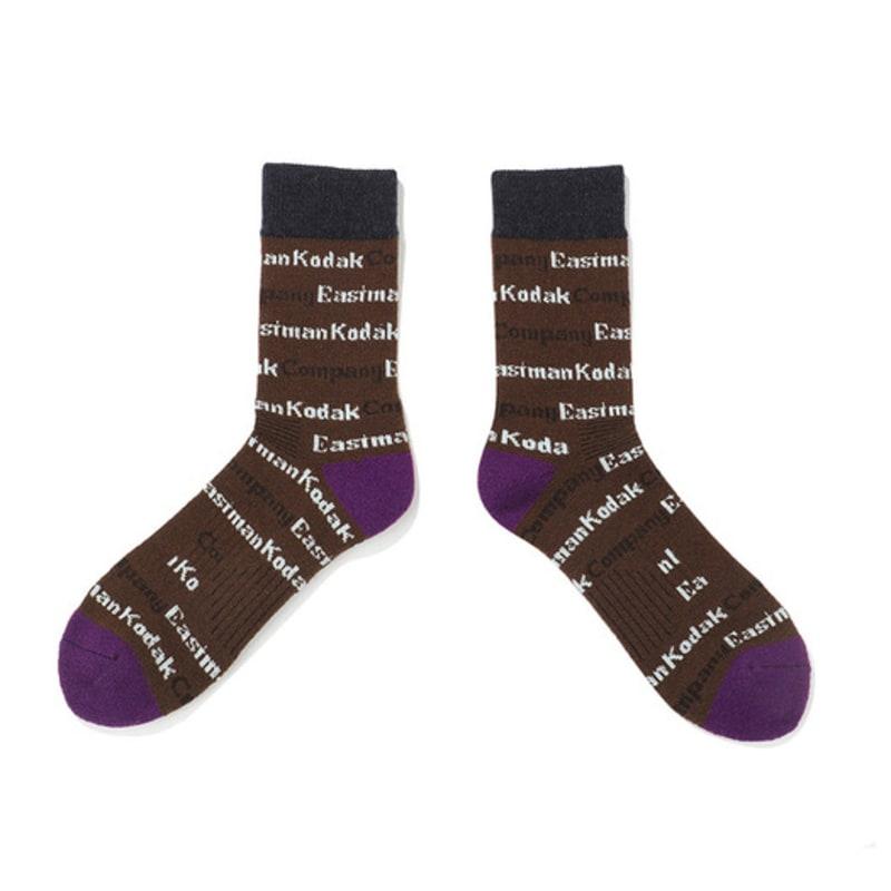 KODAK Apparel Logo Pattern Wool Socks BROWN