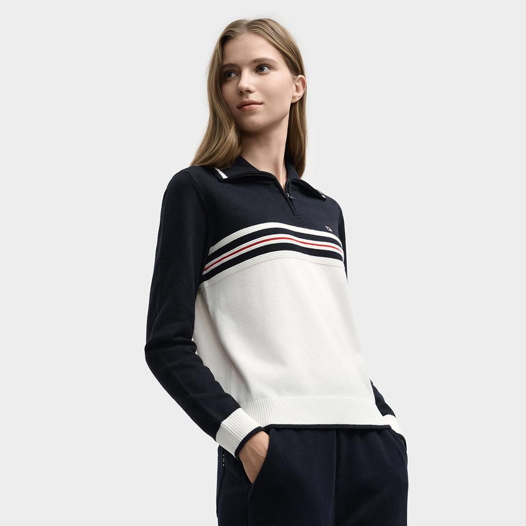 Fila Наследие Мода Классический Простой Повседневный Универсальный Удобный Теплый Вязаный Свитер с Длинным Рукавом Женский свитер F11W548404FIV