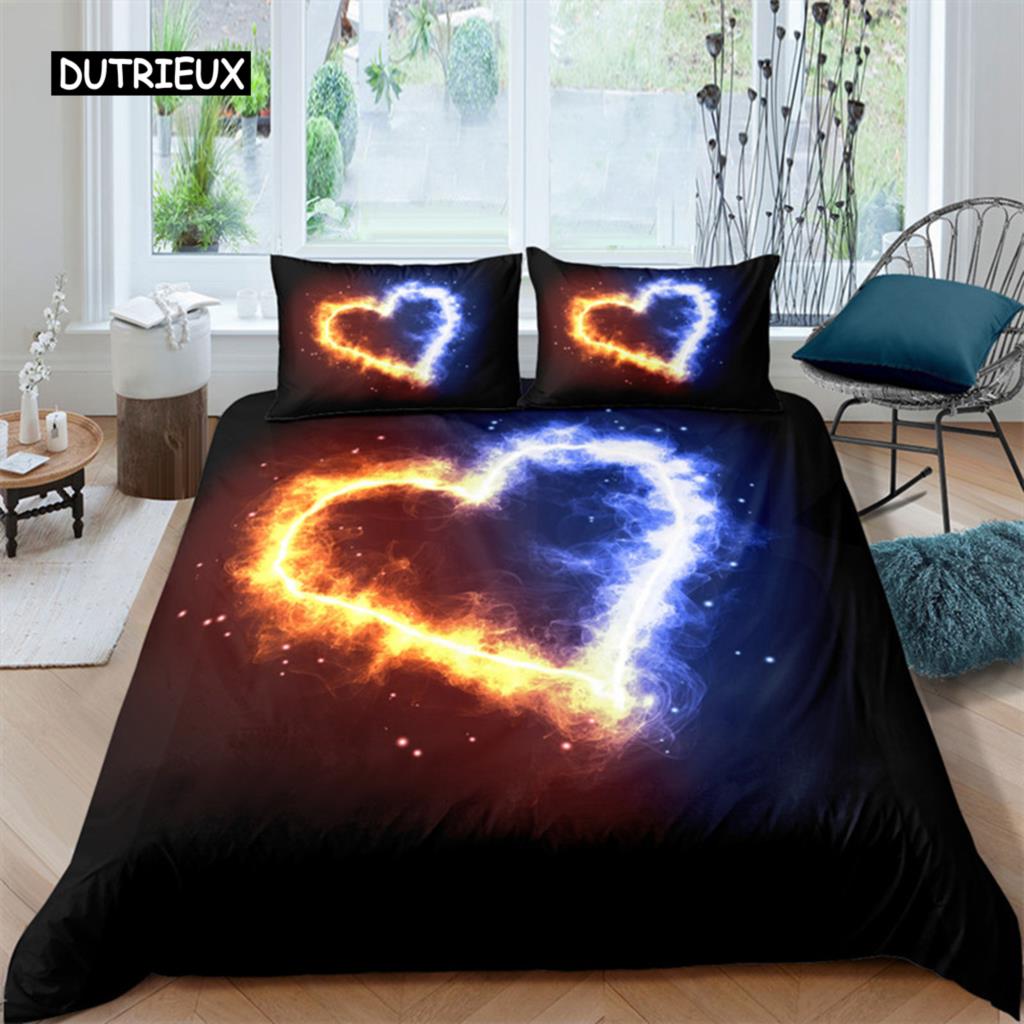 Пододеяльник Love Swan Романтический комплект постельного белья из микрофибры Покрывало King Full для влюбленных пар День святого Валентина Декор для дома