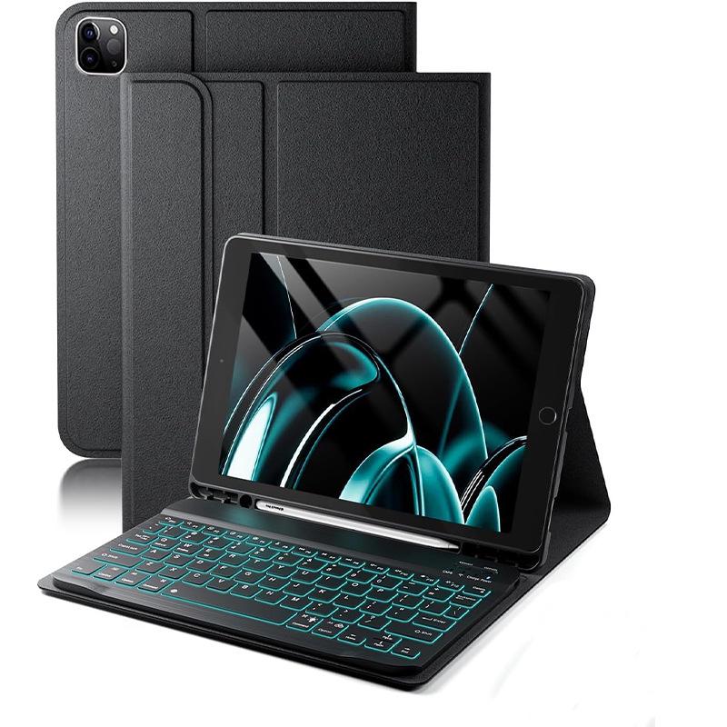 IPad Pro 11" (2018-2022 гг.) Bluetooth-клавиатура с подсветкой и защитный кожаный чехол с мышью