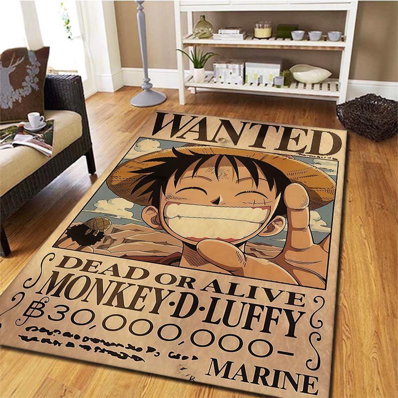 Ковер с изображением Монки Д. Луффи из One Piece для гостиной, спальни, дома, украшение дивана, нескользящий коврик для детских игр