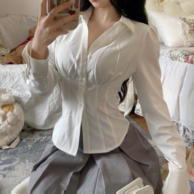 Белые женские блузки, туники, корейская модная рубашка, шикарная Harajuku, элегантная женская повседневная одежда в японском стиле, JK Slim