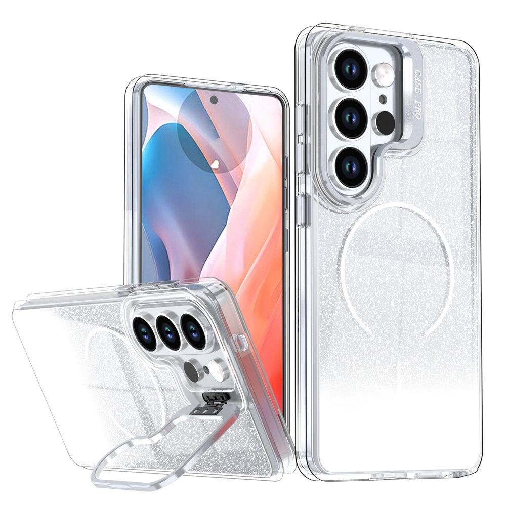 Чехол-подставка с блестящим градиентом для Magsafe для Samsung Galaxy S26 Ultra S25 Plus S24 FE A56 A37 A17 Магнитный держатель Чехол