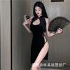 Sexy Sexy Hot High Split New Cheongsam Hollow Strap Temptation Retro Uniform Suit