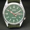 ВОССТАНОВЛЕННЫЕ ВИНТАЖНЫЕ АВТОМАТИЧЕСКИЕ МУЖСКИЕ ЧАСЫ SEIKO JAPAN С ЗЕЛЕНЫМ ЦИФЕРБЛАТОМ a433576-2