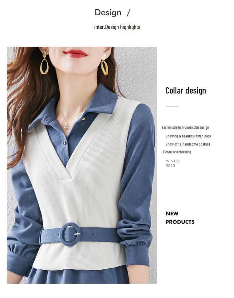 Трендовое женское платье А-силуэта весна 2024: С длинным рукавом, приталенное с большой расклешенной юбкой