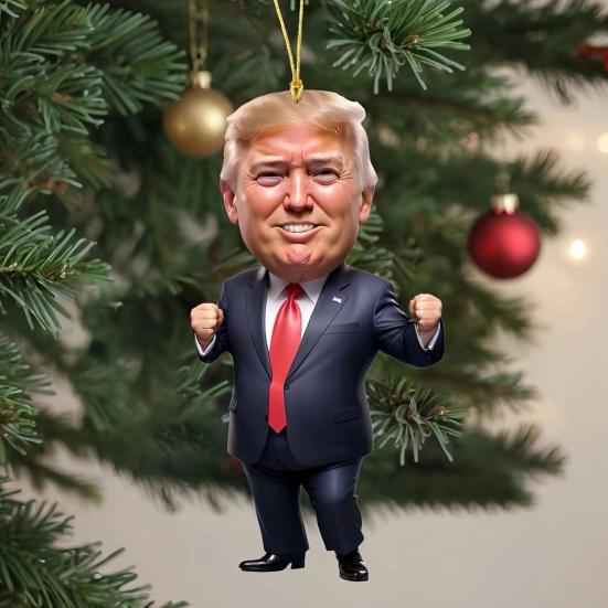 Рождественский подвесной кулон с ремешком, легко подвешивается, уникальный 2D-дизайн, зеркало заднего вида автомобиля